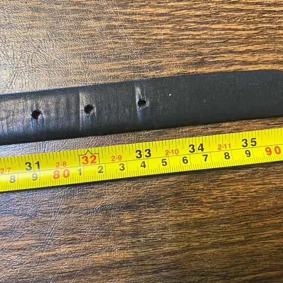 JOHN HENRY Black Full Grain Cowhide Leather Belt Gold Buckle Men Waist 29"- 33 " - Picture 9 of 9